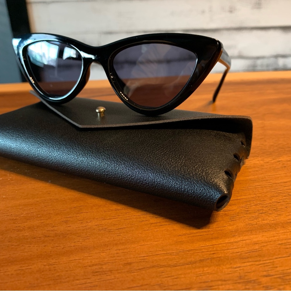 Retro cat eye black fashion sunglasses - Picture 4 of 5